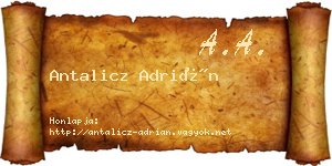 Antalicz Adrián névjegykártya